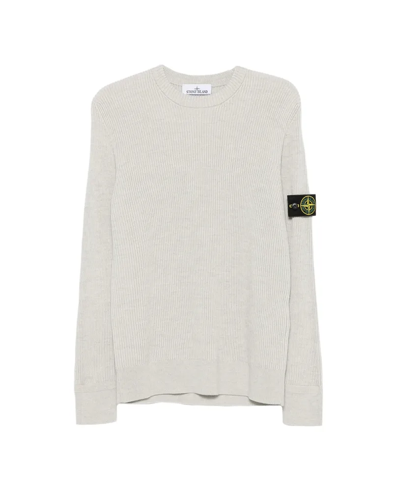 Stone Island Logo-patch Ribbed-knit Sweater Grey