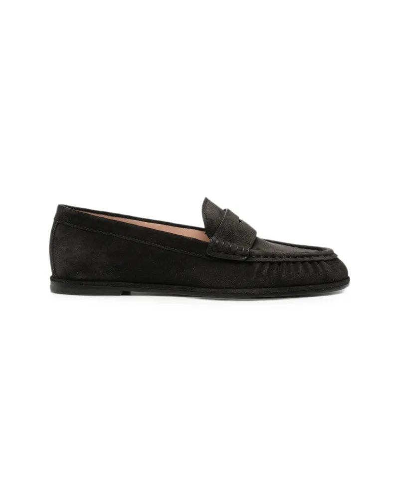 Stuart Weitzman Suede Slip-on Loafers Black
