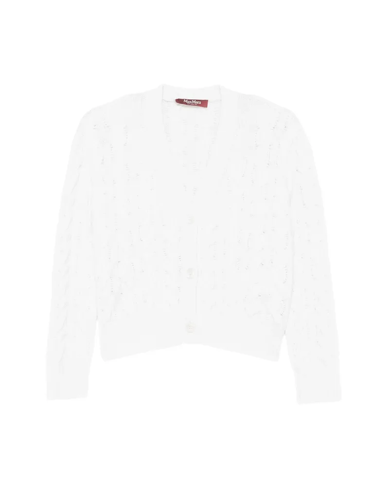 Max Mara Cable-knit Cardigan White