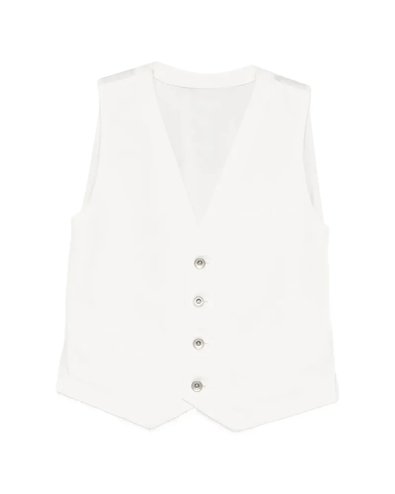 Sacai Buttoned Drawstring Waistcoat White