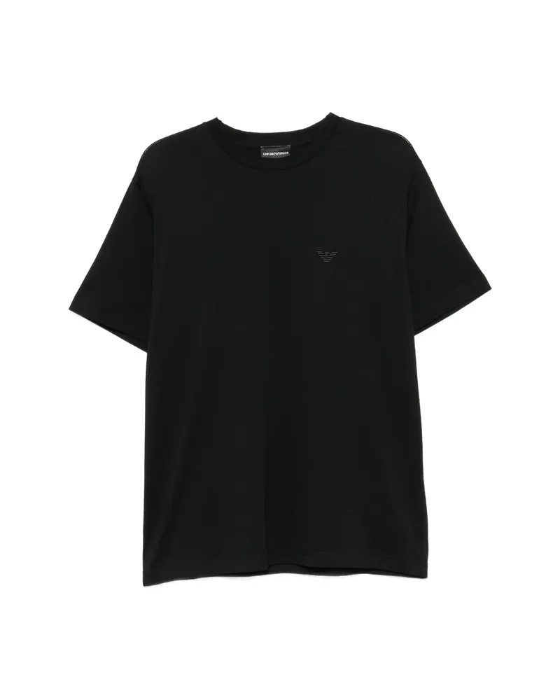Emporio Armani Logo-embroidered T-shirt Black