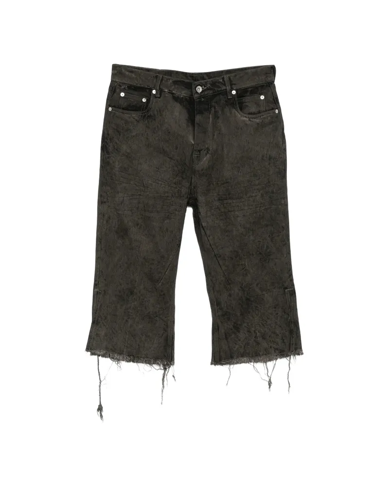 Rick Owens Raw-cut Cropped Jeans Black