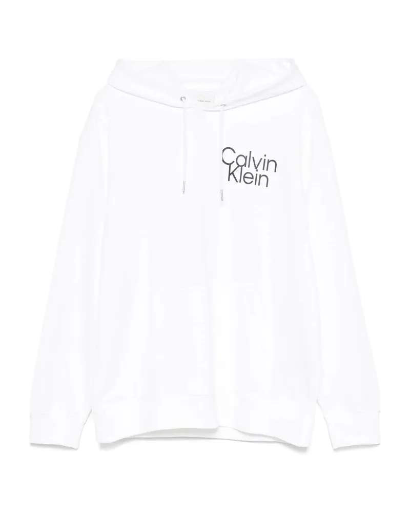 Calvin Klein Logo-print Hoodie White