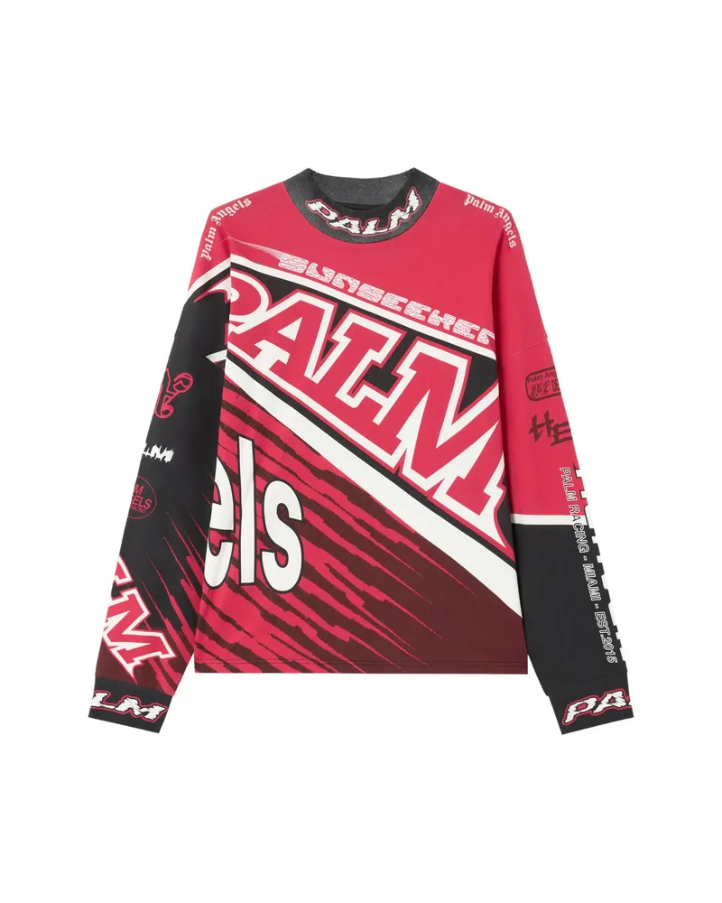 Palm Angels Racing Loose Long-sleeved T-shirt Red
