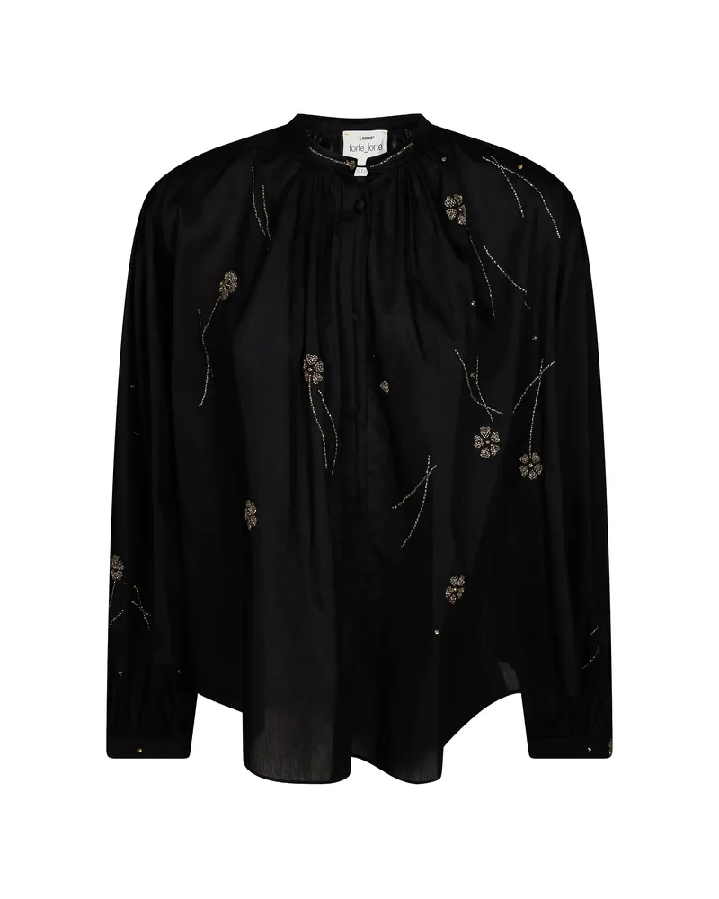 forte_forte Bead-embroidered Blouse Black