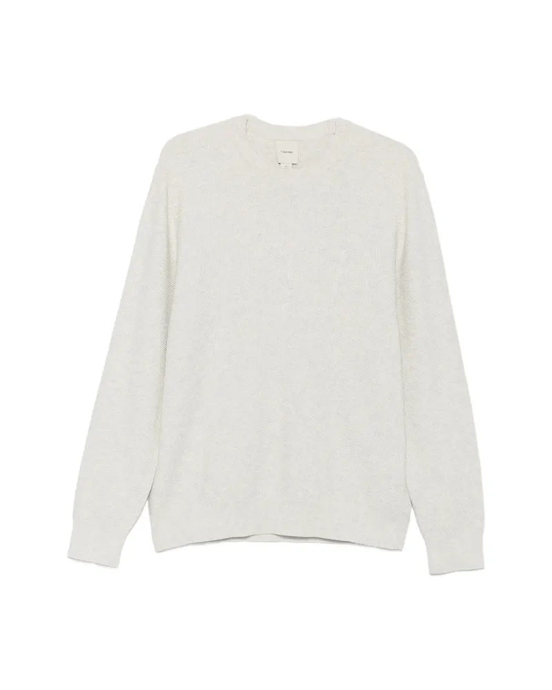 Calvin Klein Waffle-knit Logo-embroidered Sweater Grey