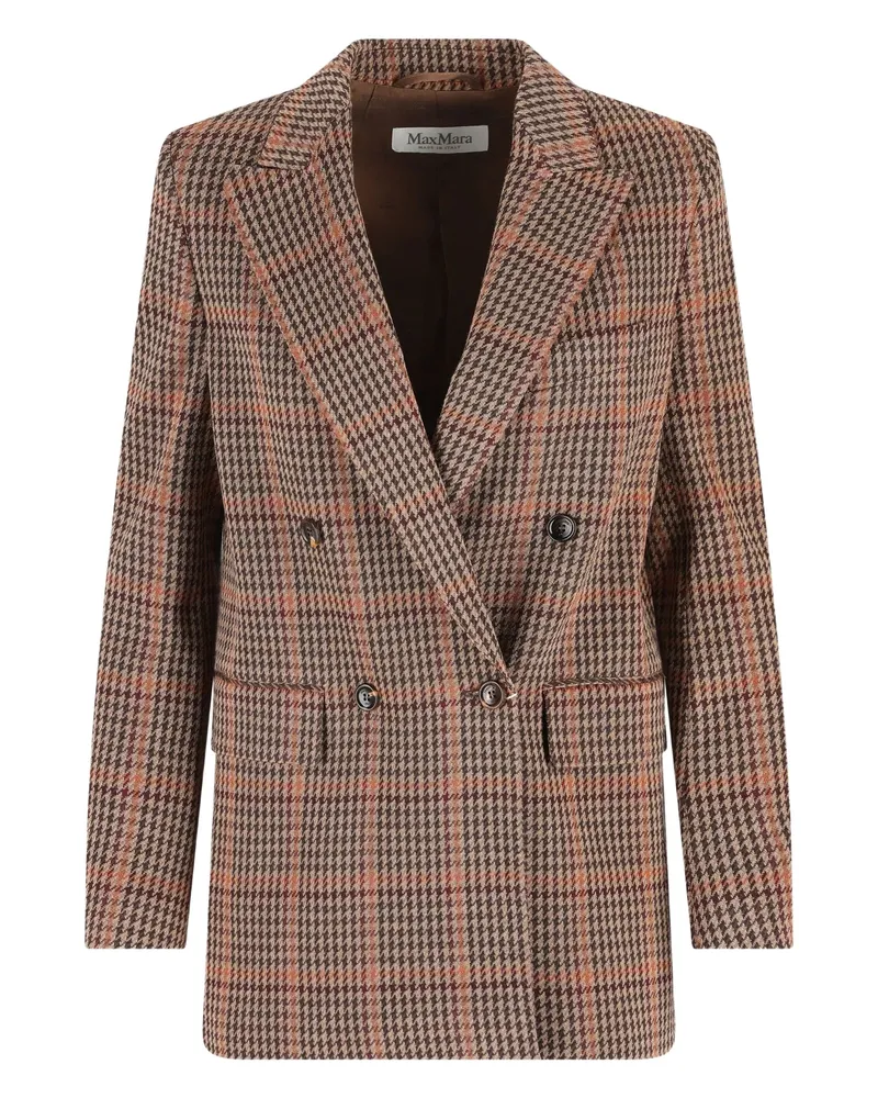 Max Mara Double-breasted Check Blazer Neutrals