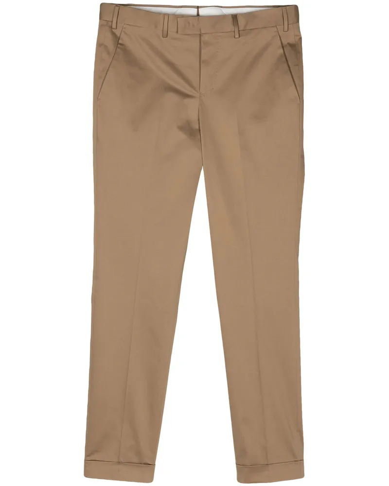 PT TORINO Mid-rise Tapered Trousers Neutrals