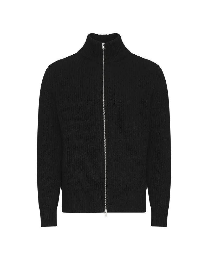 Maison Margiela Ribbed Knit Jacket Black