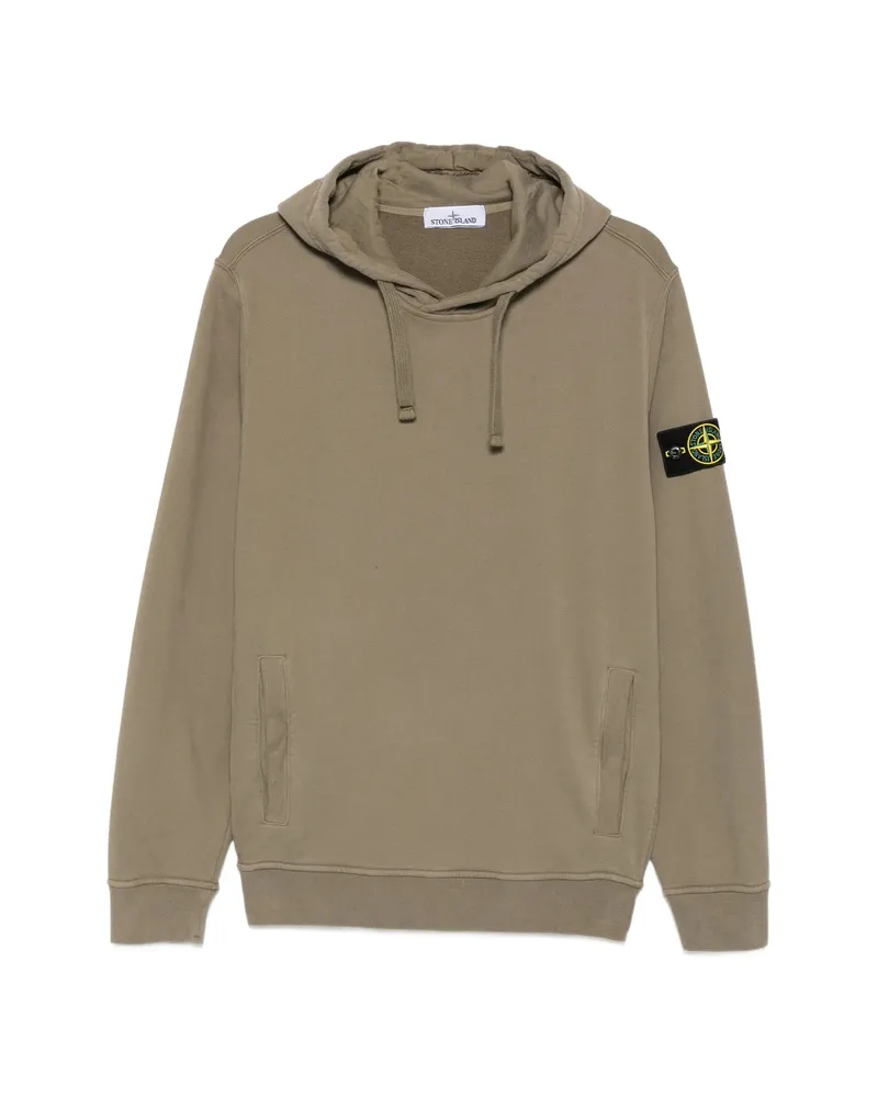Stone Island Logo-patch Hoodie Green