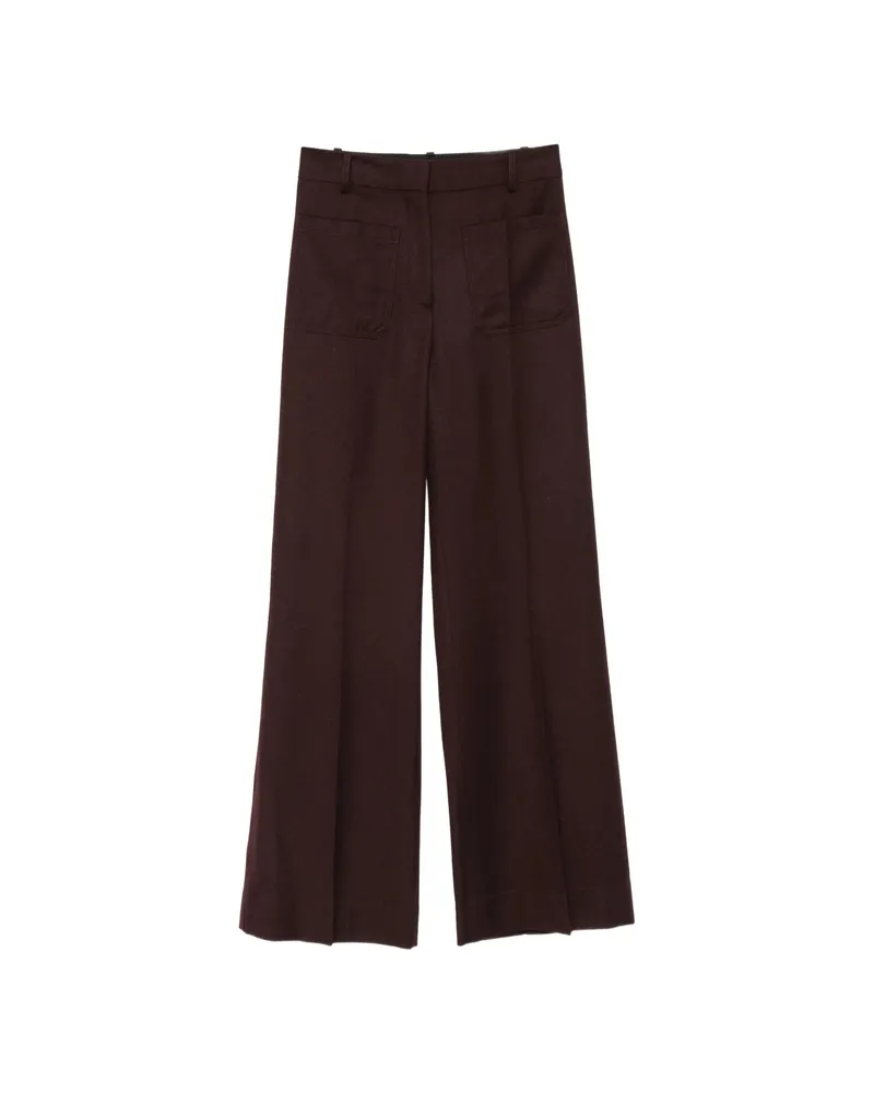 Victoria Beckham Alina Wide-leg Trousers Brown