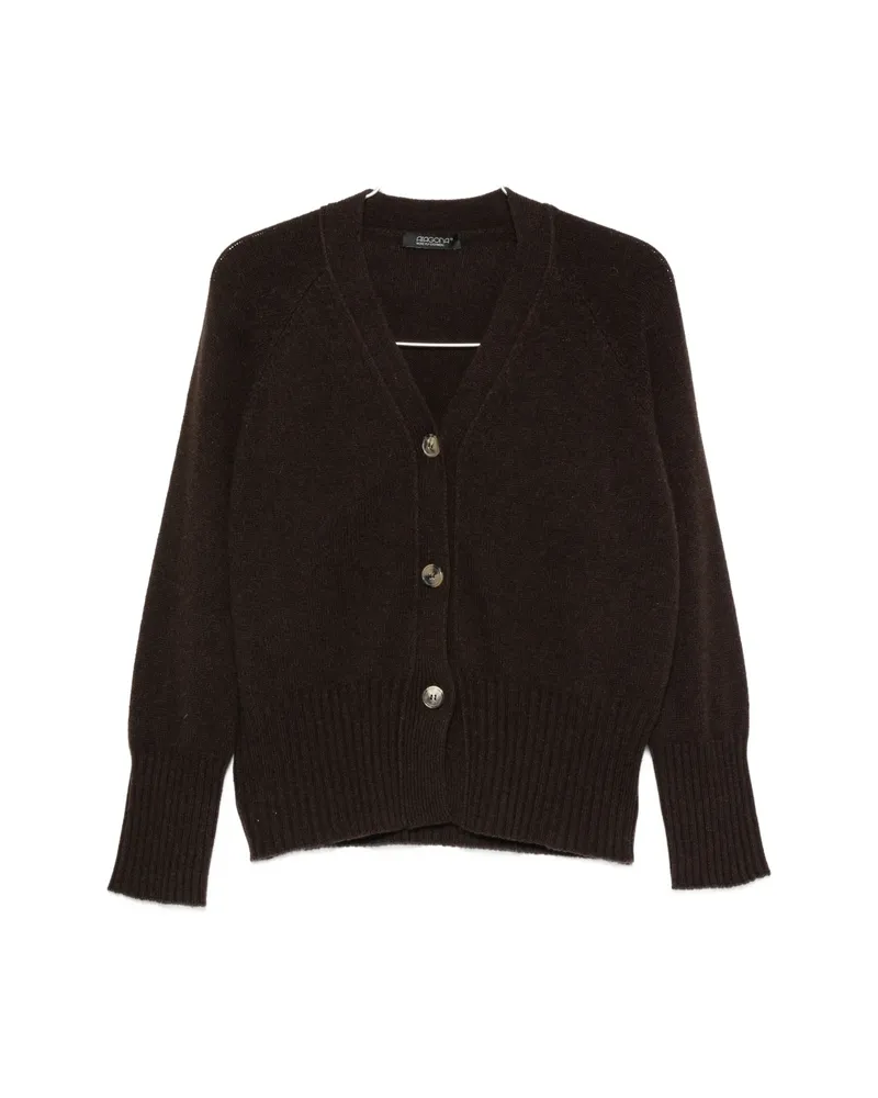 ARAGONA V-neck Button-up Cardigan Brown