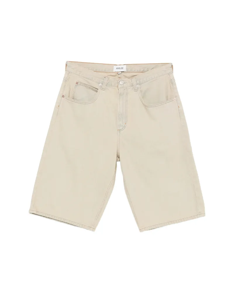 AGOLDE Fusion Denim Shorts Neutrals