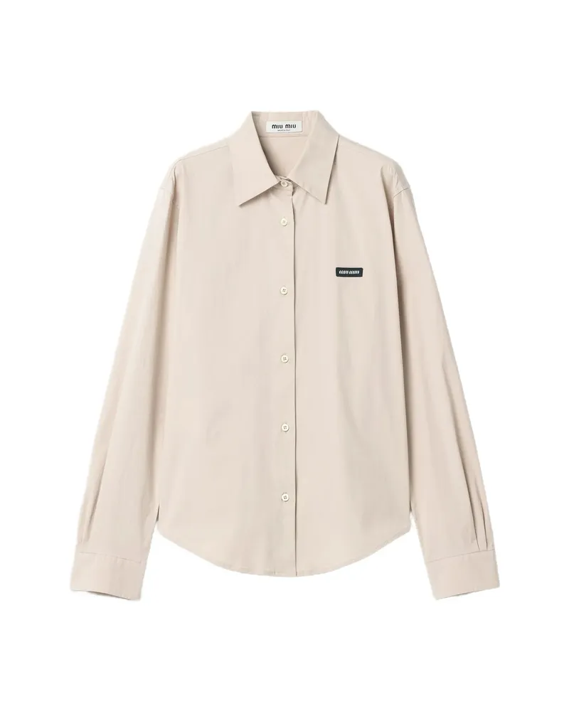 Miu Miu Stretch Poplin Shirt Neutrals