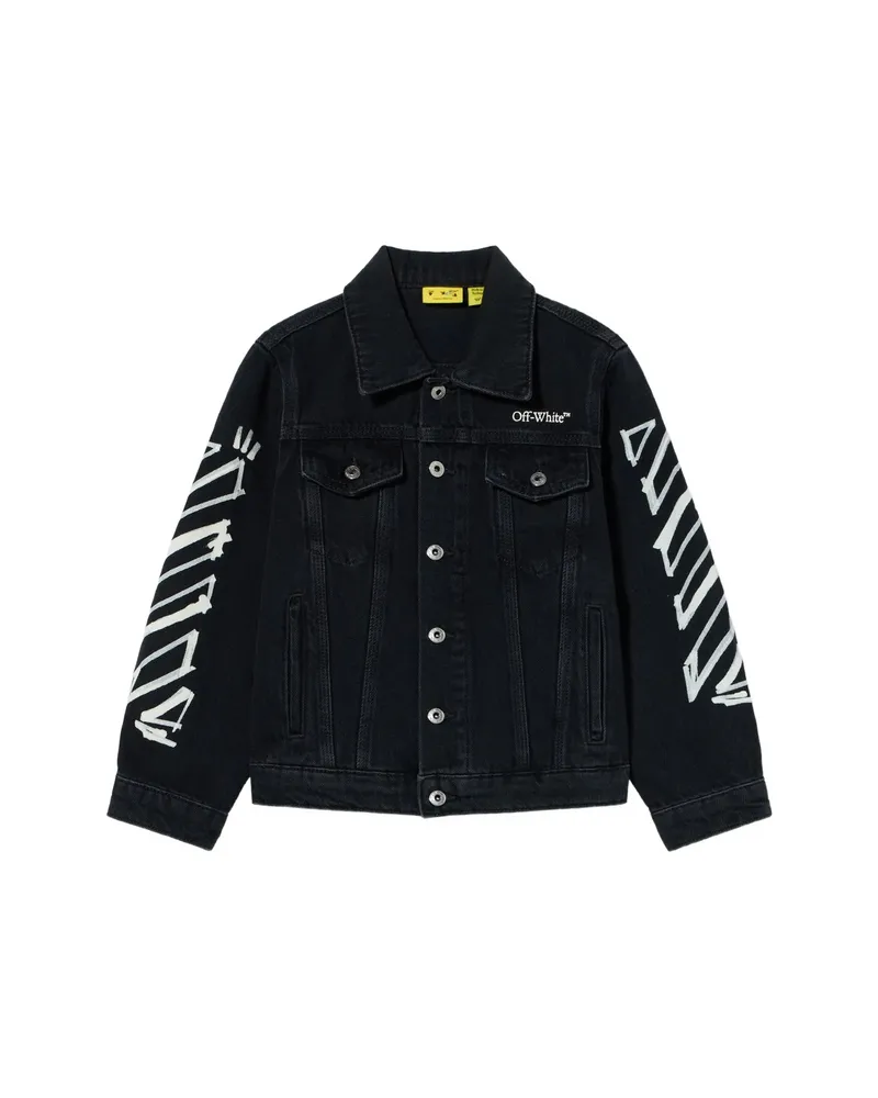 OFF-WHITE Off-white Diagonal Marker Denim Jacket Black