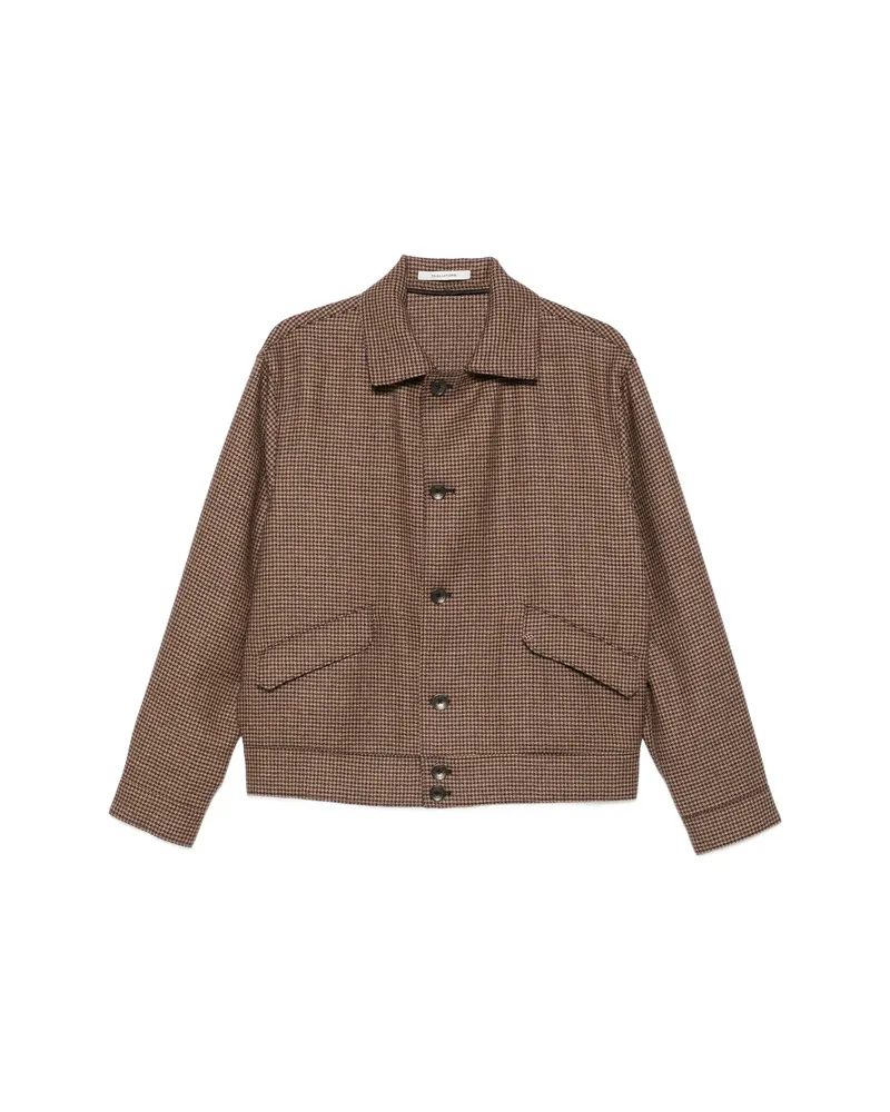 Tagliatore Houndstooth-pattern Button-up Jacket Brown