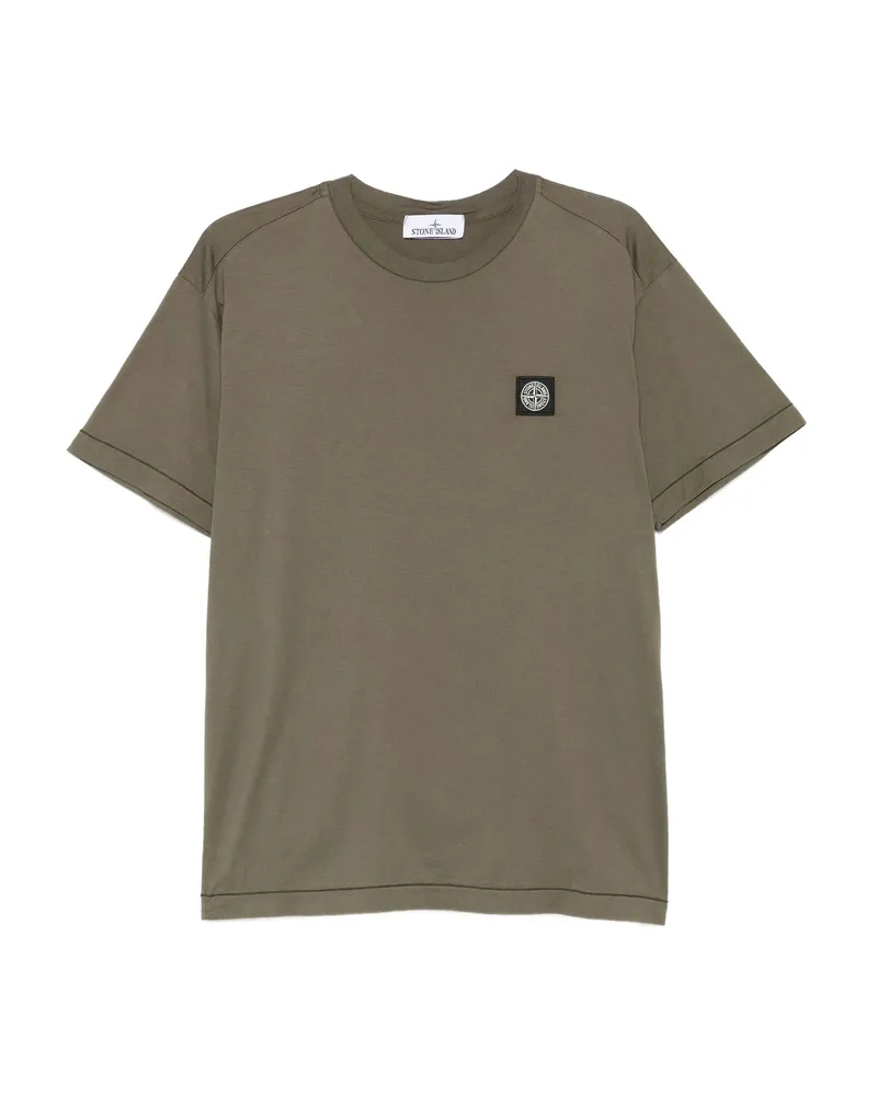 Stone Island Compass-patch Cotton T-shirt Green