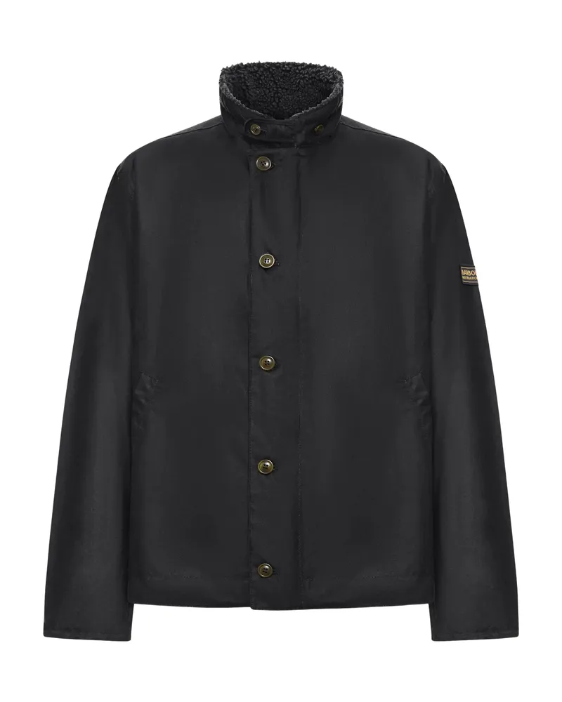 Barbour High-neck Buttoned Jacket Black