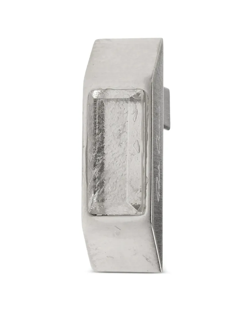 Rick Owens Crystal Beveled Earrings Silver