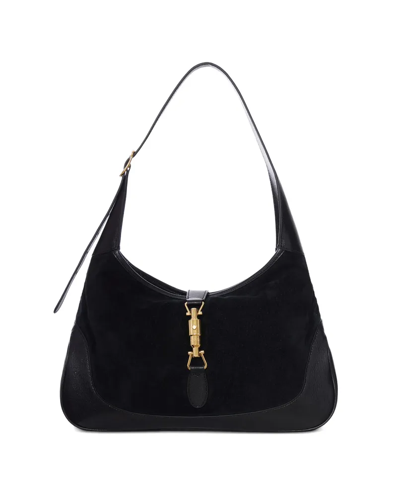 Gucci Jackie 1961 Suede Shoulder Bag Black
