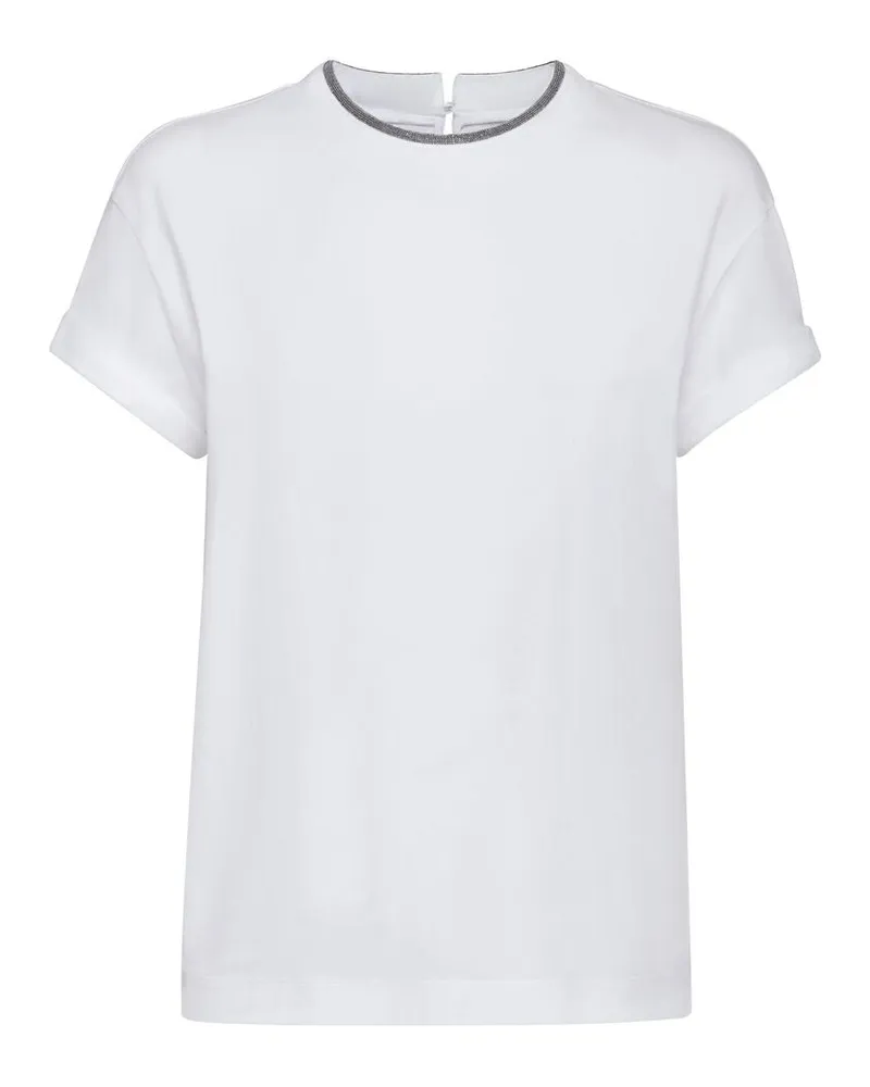 Brunello Cucinelli Contrast-trim T-shirt White