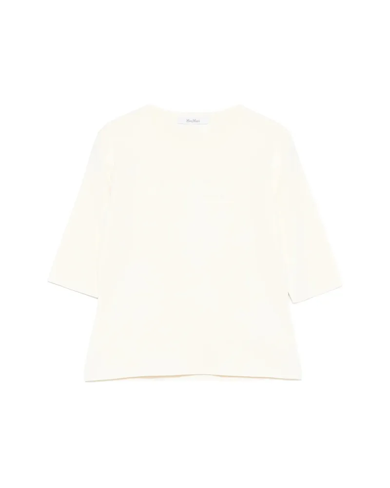 Max Mara Embroidered T-shirt Neutrals