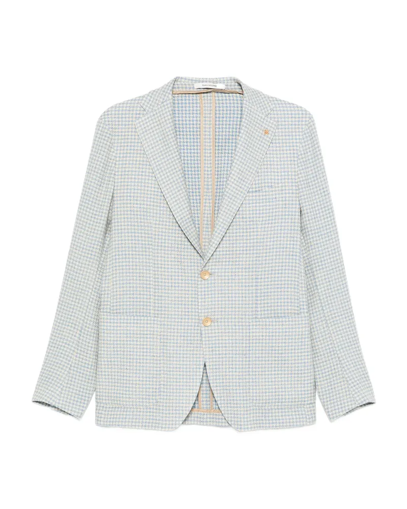 Tagliatore Houndstooth Single-breasted Blazer Blue
