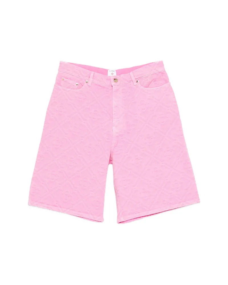 Casablanca Paris Logo-pattern Denim Shorts Pink