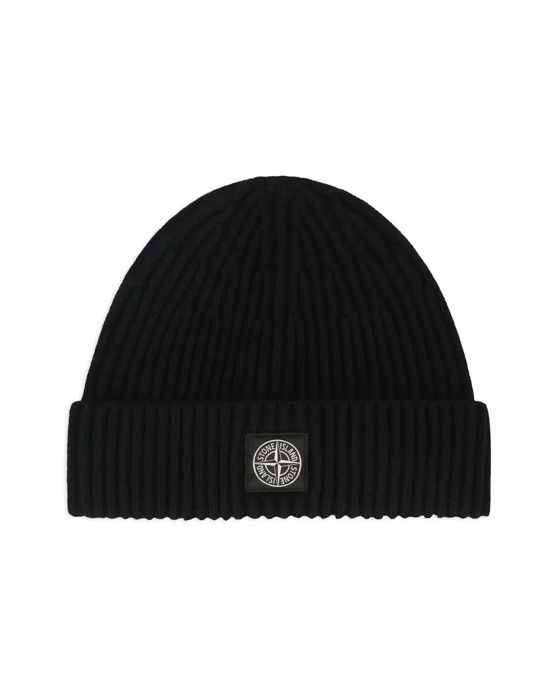 Stone Island Compass-patch Knit Beanie Black
