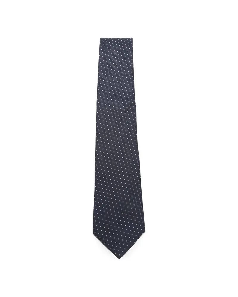Canali Patterned Tie Blue