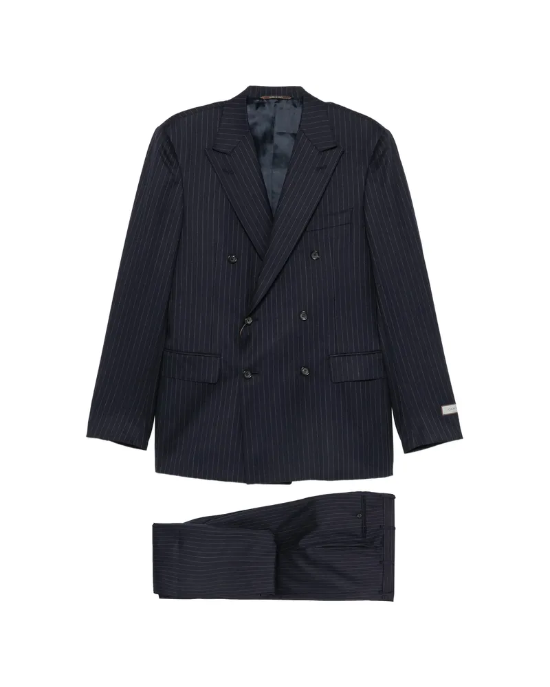 Canali Pinstripe Double-breasted Suit Blue