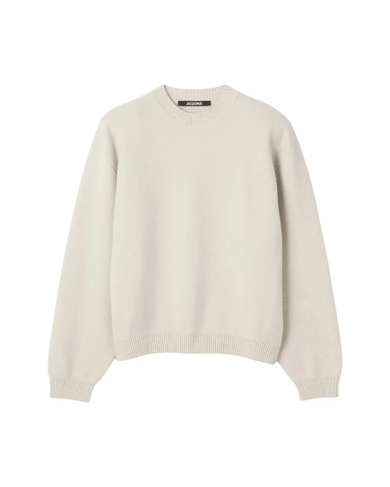 Jacquemus Crew-neck Ribbed-trim Sweater Neutrals