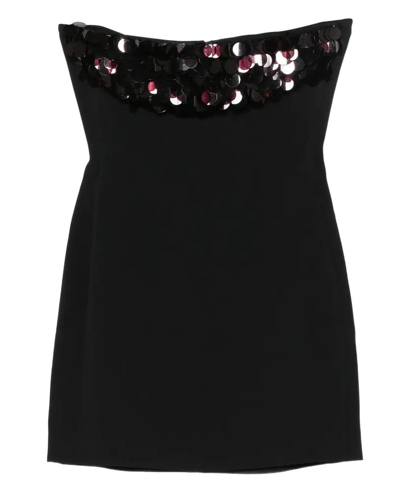 David Koma Sequin-embellished Strapless Dress Black
