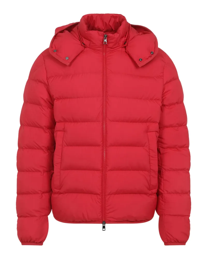 Moncler Montbrocq Hooded Quilted Down Jacket Red