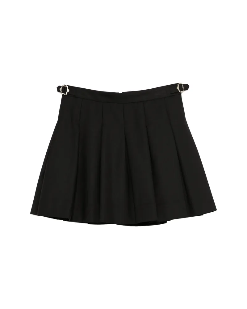 Dunst Buckle Pleated Mini Skirt Black