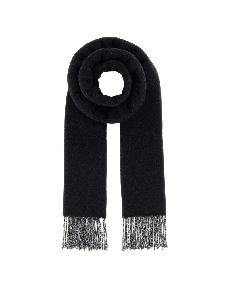 Fendi Navy Blue And Ivory Cashmere Scarf Blue