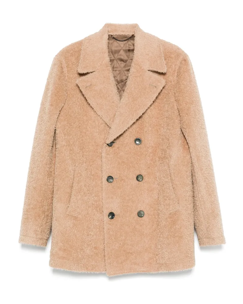 Canali Double-breasted Coat Neutrals