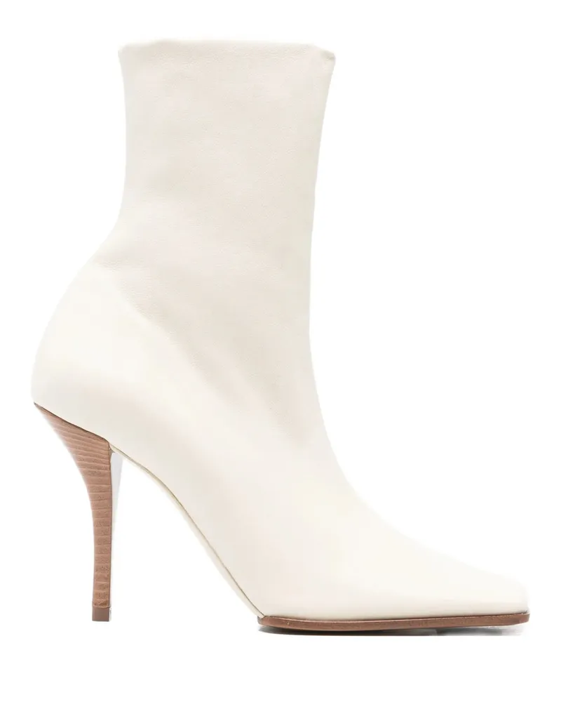 Alaïa Square-toe Heeled Boots Neutrals