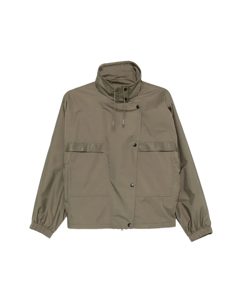 Yves Salomon High-neck Jacket Green
