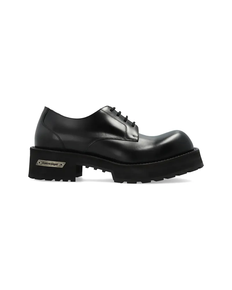 Balenciaga Lace-up Calf Leather Sneakers Black