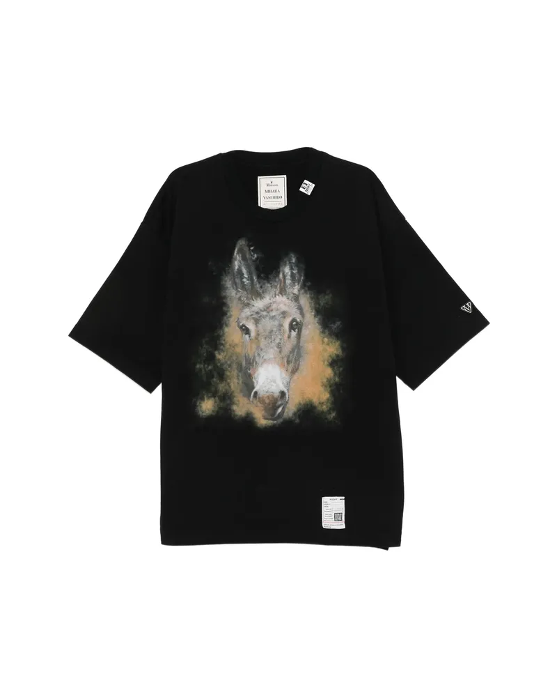 MIHARAYASUHIRO Animal Graphic T-shirt Black