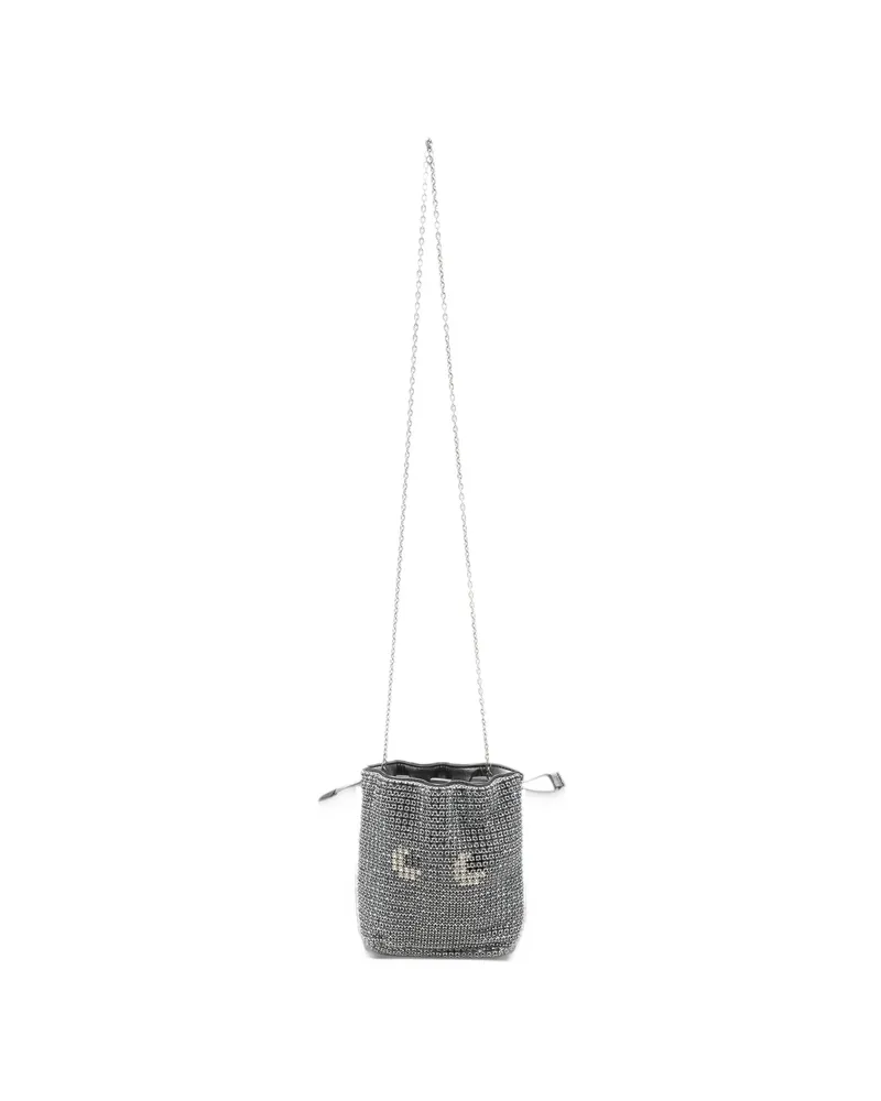 Anya Hindmarch Crystal-embellished Drawstring Bag Silver