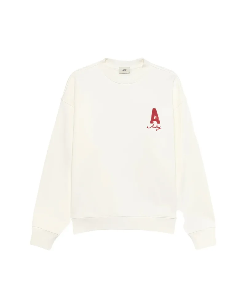 AUTRY Logo-print Crew-neck Sweater White