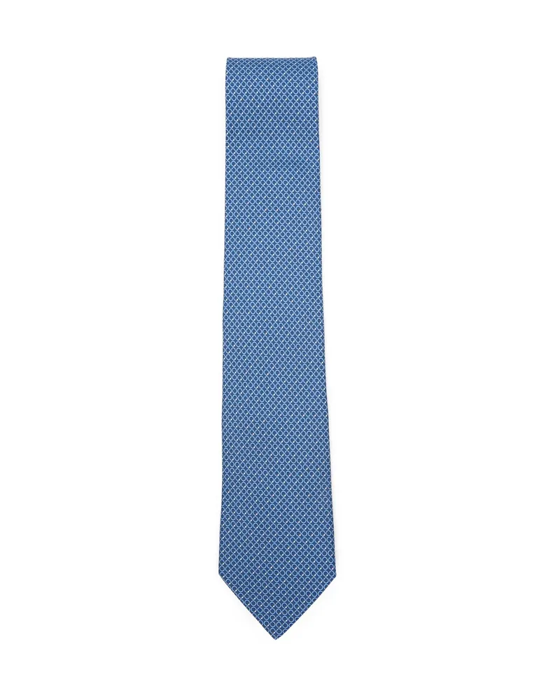 Ferragamo Patterned Tie Blue