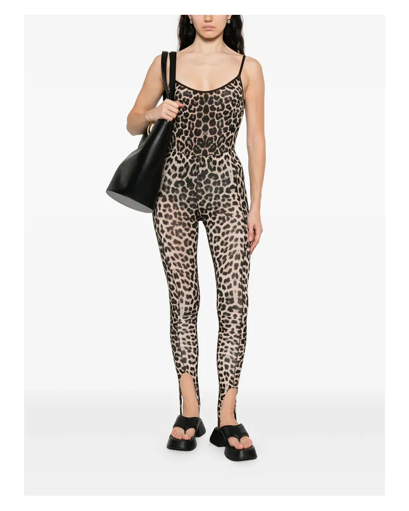 Baserange Leopard-print Leggings Brown