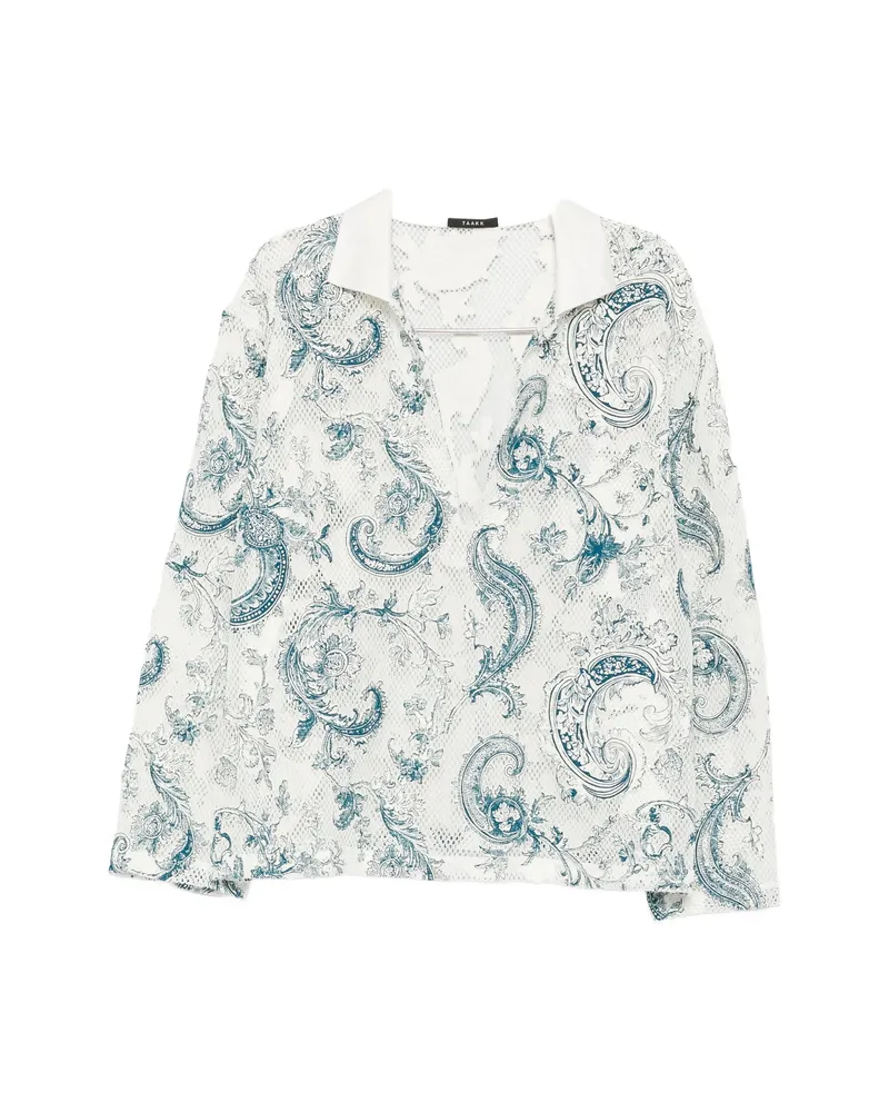 TAAKK Paisley-print Mesh Shirt White