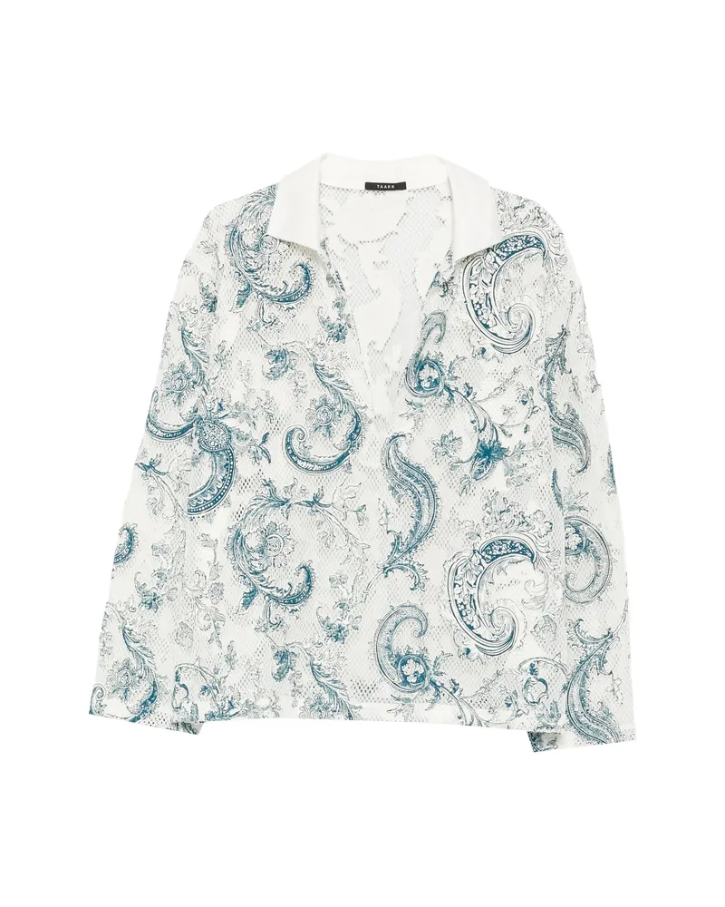TAAKK Paisley-print Mesh Shirt White