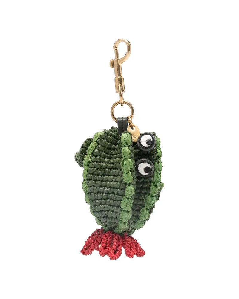 Anya Hindmarch Woven Keyring Green