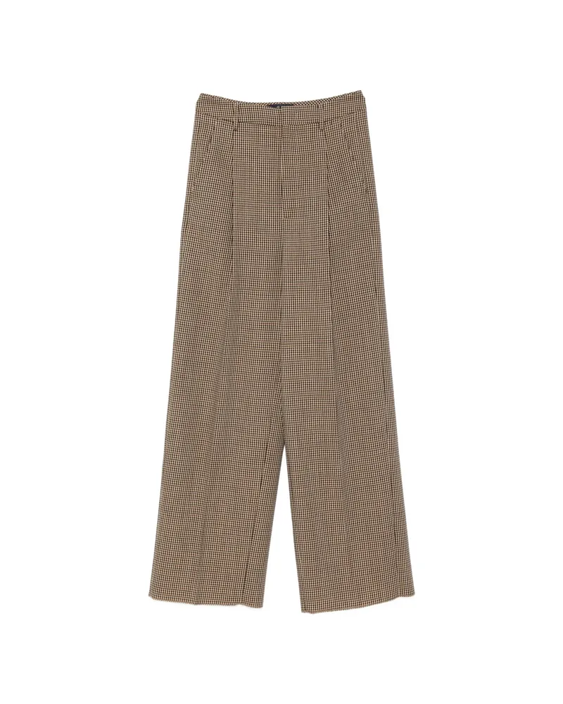 Seafarer Sascia Houndstooth Pleated Trousers Brown