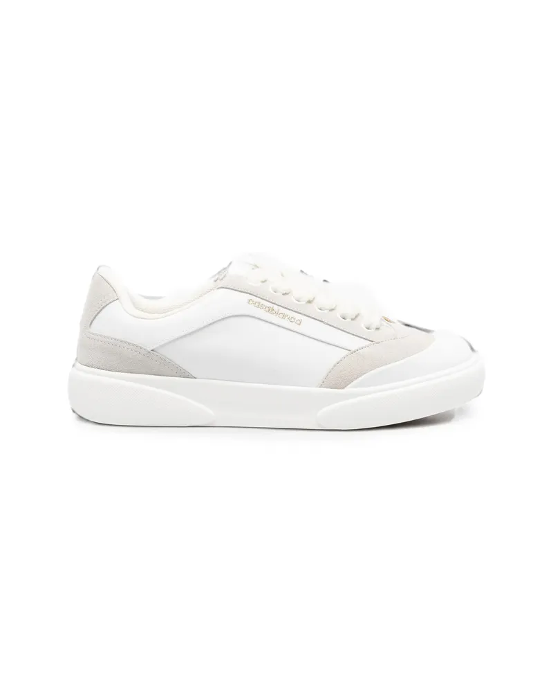 Casablanca Paris Suede-panelled Logo-print Sneakers White